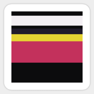 An extraordinary impression of Very Light Pink, Raisin Black, Smoky Black, Dark Pink and Sandstorm stripes. Sticker